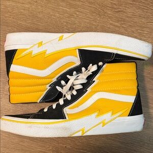 Vans Yellow and Black High-Top Sneakers
